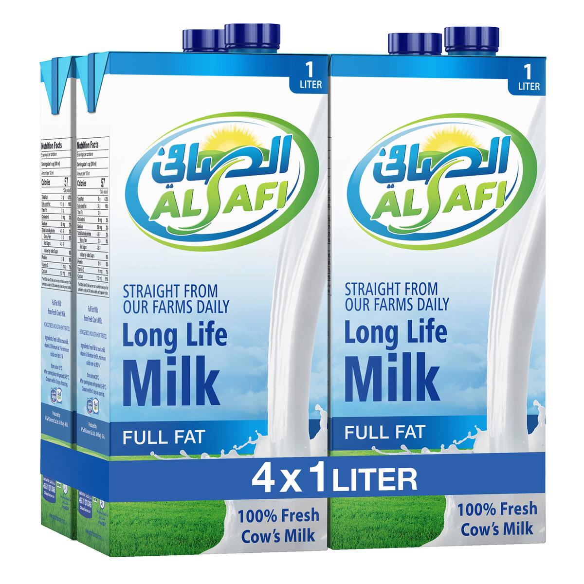 Al Safi UHT Milk Full Fat 4 x 1Litre