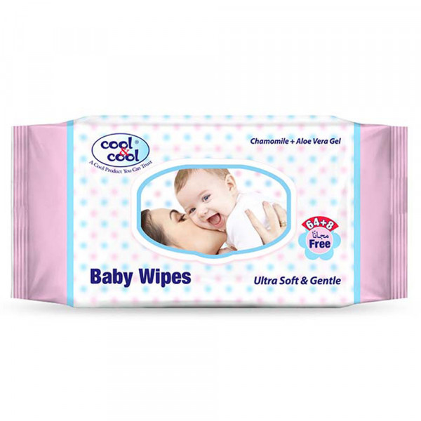 Cool&Cool Baby Wipes 64's plus 8 Wipes Free